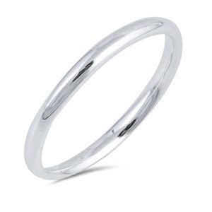 2mm .925 Sterling Silver plain Band Ring sz 3-13